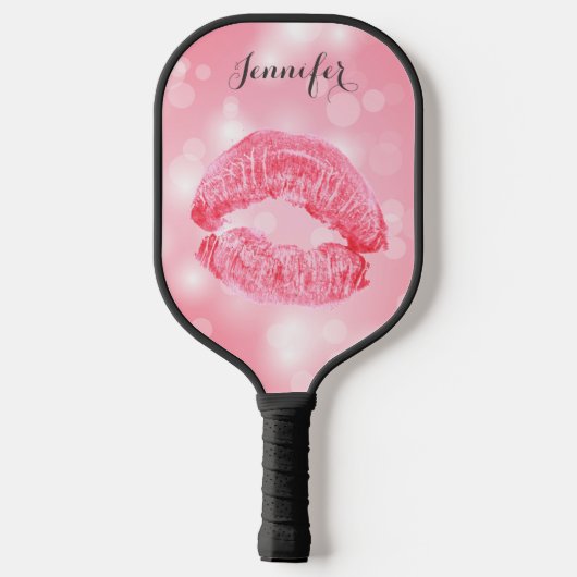 Roze lipstick - Aangepaste Pickleball Paddle (Achterkant)