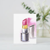 Roze lipstick briefkaart (Staand voorkant)