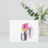 Roze lipstick briefkaart (Staand voorkant)
