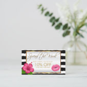  roze lipstick Business Reference Aanbevelingskaartje (Staand voorkant)