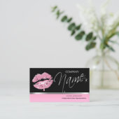 Roze Lipstick en Zilver Visitekaartje (Staand voorkant)