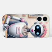 Roze Lipstick Grace AI Robot Meisjesachtige Tech Case-Mate iPhone Case (Achterkant (horizontaal))