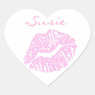 Roze lipstick Kiss Stickers