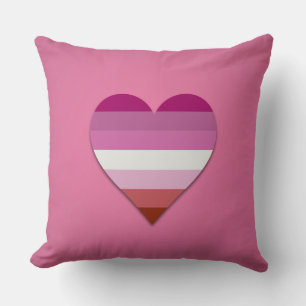 Roze lipstick lesbische pride hartontwerp gooit pi kussen