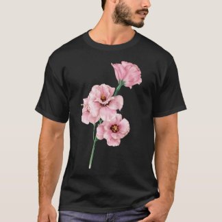 Roze Lisianthus_Waterverf T-shirt