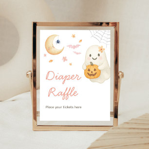 Roze Little Boo Baby Shower Luiers Raffe Teken Poster