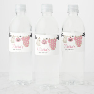 Roze Little Boo Clothesline Baby shower Waterfles Etiket