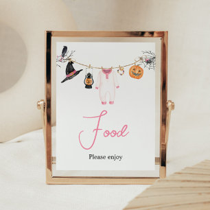Roze Little Boo Halloween Baby shower Eten Poster