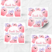 Roze Little Boo Halloween Baby shower Vierkante Sticker