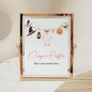 Roze Little Boo Halloween Luier Raffle Poster