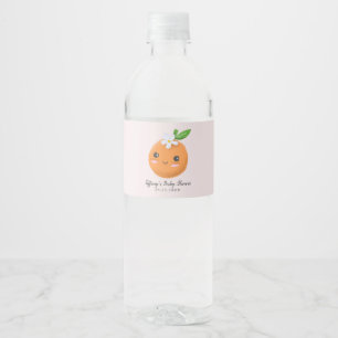 Roze Little Cutie Theme Sinaasappels Baby shower Waterfles Etiket