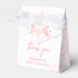 Roze Little Snowflake Girl Baby shower Bedankdoosjes