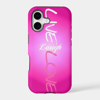 Roze Live Laugh Love iPhone Hoesje