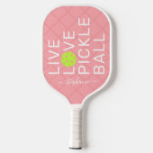Roze Live Love Pickleball Persoonlijk Paddle (Achterkant)