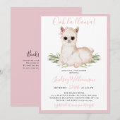 Roze Llama Baby shower Kaart (Voorkant / Achterkant)