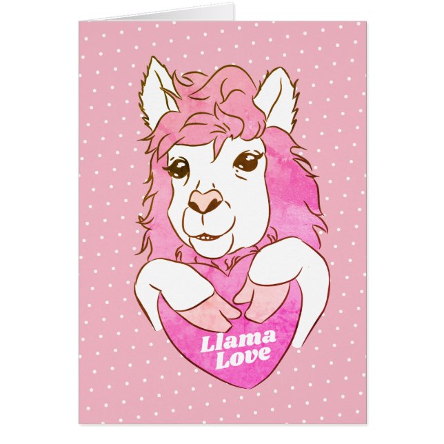 Roze Llama Love & Heart (Voorkant)