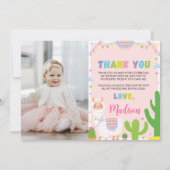 Roze Llama Verjaardagsfoto Dank u kaart (Voorkant)