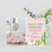 Roze Llama Verjaardagsfoto Dank u kaart (Staand voorkant)