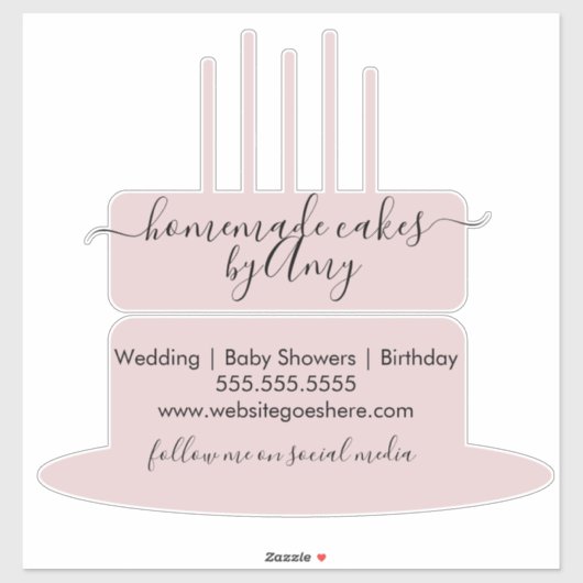 Roze Logo Bakkerij Sticker (Vel)