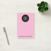 Roze Logo Tekst Bedrijfs Plaknotitieblok Post-it® Notes (Kantoor)