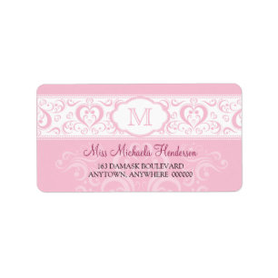 Roze logo van Damask Etiket