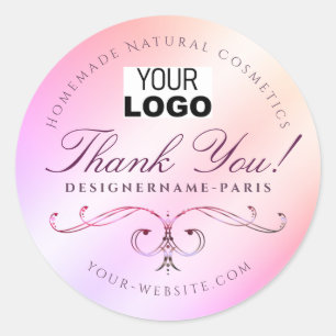 Roze Logo van de Verloop van de Kleur van de Blus Ronde Sticker