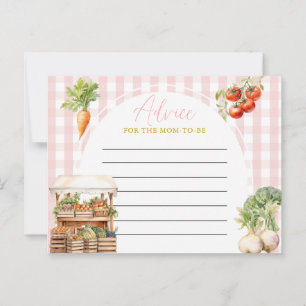 Roze Lokaal Gegroeide Verse Markt Baby shower Advi Briefkaart