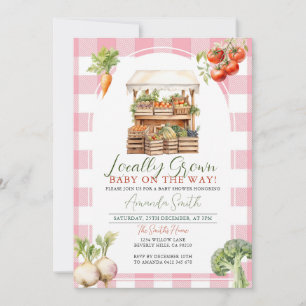 Roze lokaal geteeld Fresh Market Baby shower Kaart