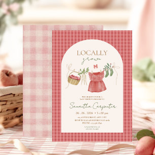 Roze Lokale Boerenmarkt Baby Shower Kaart