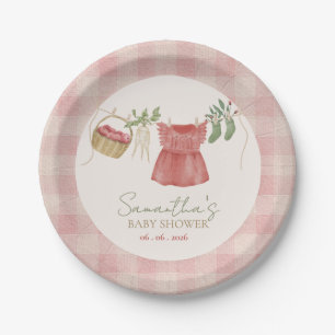 Roze Lokale Boerenmarkt Baby Shower Papieren Bordje