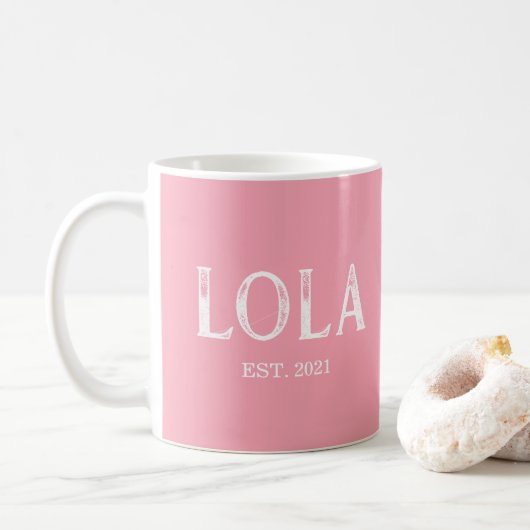 Roze Lola Jaar ingesteld Koffiemok (Met donut)