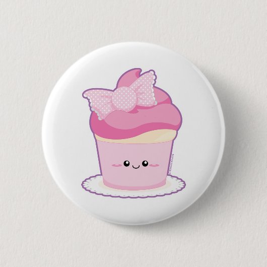 Roze Lolita Cupcake Ronde Button 5,7 Cm (Voorkant)