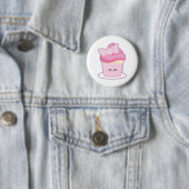 Roze Lolita Cupcake Ronde Button 5,7 Cm (In situ)