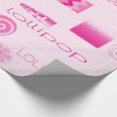 Roze Lollipops Cadeaupapier (Hoek)