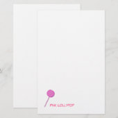 Roze Lollypop Briefpapier (Voorkant / Achterkant)