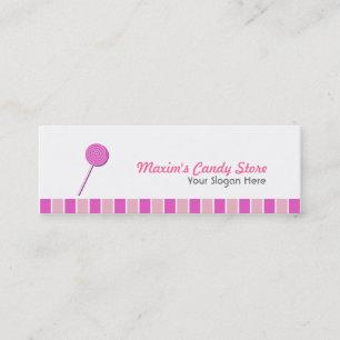 Roze Lollypop Mini Visitekaartje