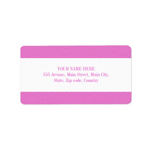 Roze Lollypop Patroon Etiket (Voorkant)