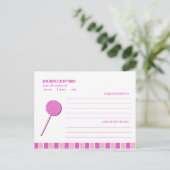 Roze Lollypop Recipe Briefkaart (Staand voorkant)
