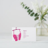 Roze longlinebra - Business Visitekaartje (Staand voorkant)