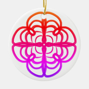 Roze Looptyloo Mandala Doodle #22 Keramisch Ornament