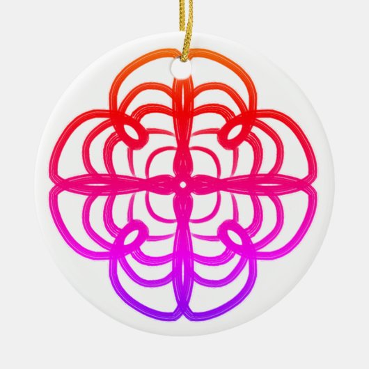 Roze Looptyloo Mandala Doodle #22 Keramisch Ornament (Voorkant)