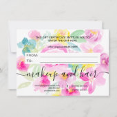 Roze los florale waterverf cadeaubon (Achterkant)