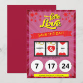 Roze Lotto Liefde Save the Date Trouw Aankondiging (Voorkant / Achterkant)