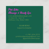 Roze Lotus Beauty Spa Green Visitekaartje (Achterkant)