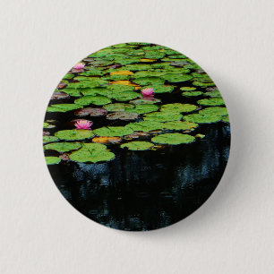 roze lotus black ronde button 5,7 cm