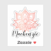 Roze Lotus Bloem Aangepaste Naam Sticker (Vel)