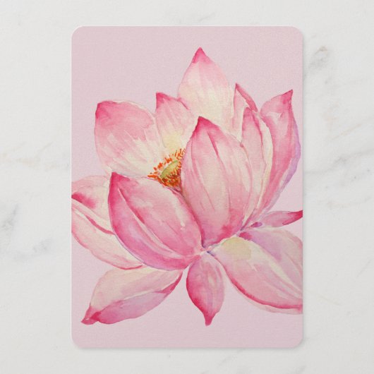 Roze Lotus Bloem Bruiloft Menu (Achterkant)