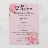 Roze Lotus Bloem Bruiloft Menu (Voorkant)