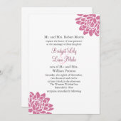 Roze Lotus Bloem Huwelijksuitnodiging 2 (wit) Kaart (Voorkant / Achterkant)