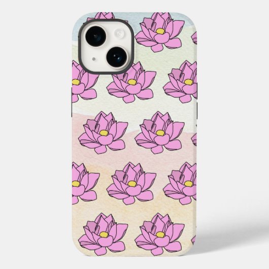 Roze Lotus Bloem Kunst Case-Mate iPhone Case (Achterkant)